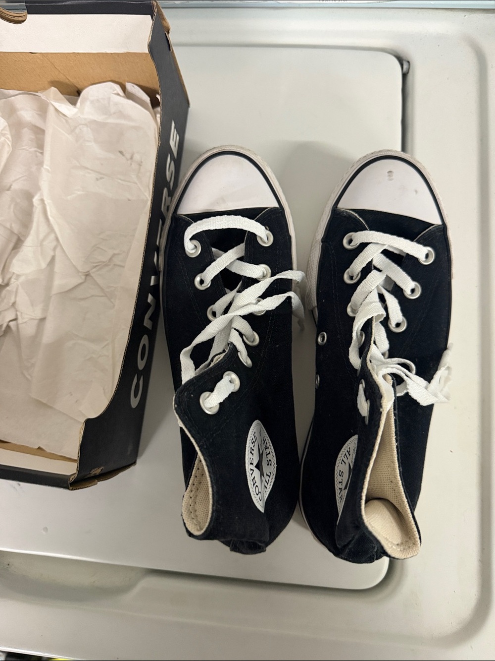 Converse Black and White High Top Sneakers